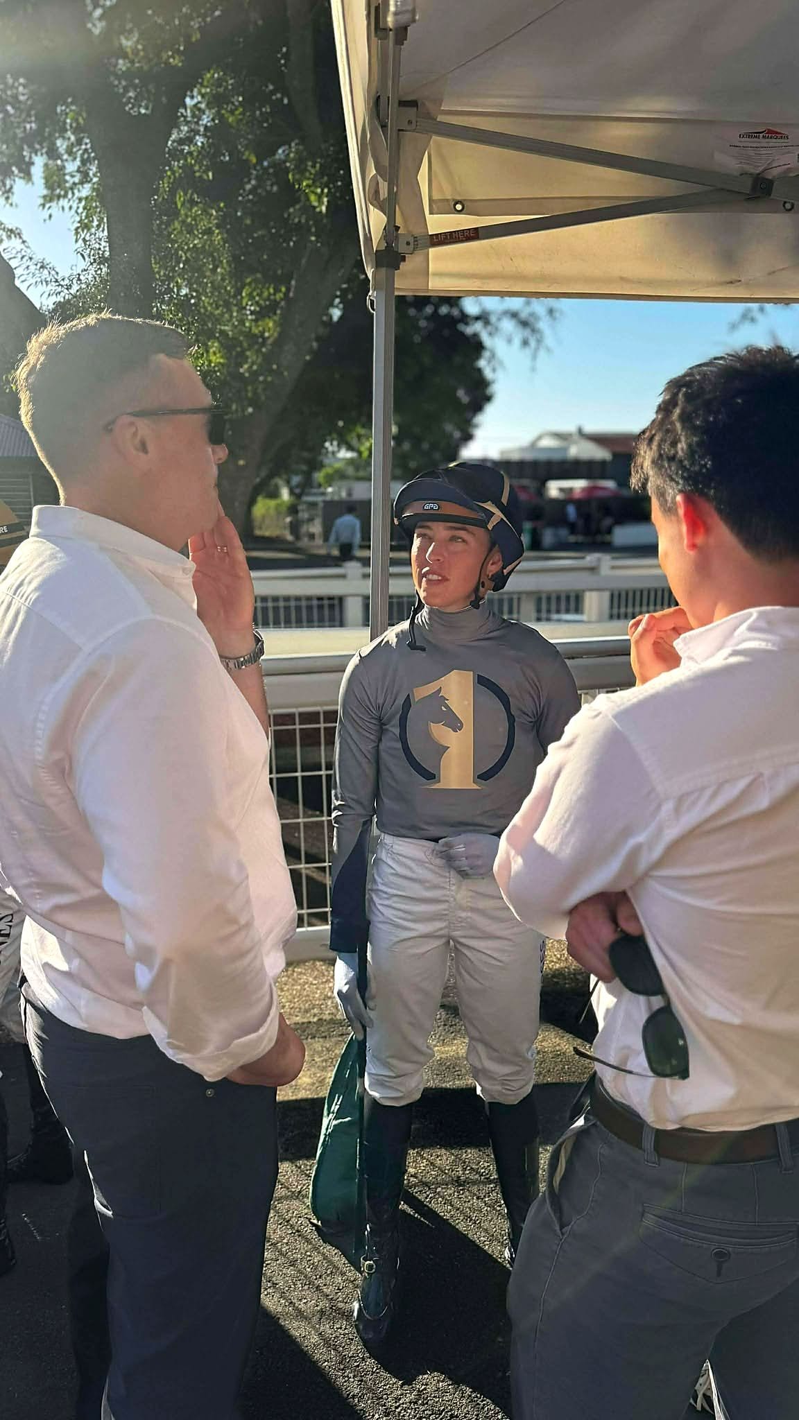 Owners at the stable